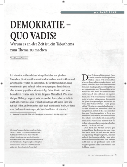 demokratie – quo vadis?