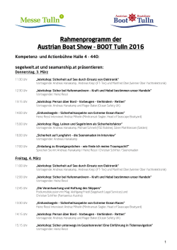 Rahmenprogramm der Austrian Boat Show - BOOT