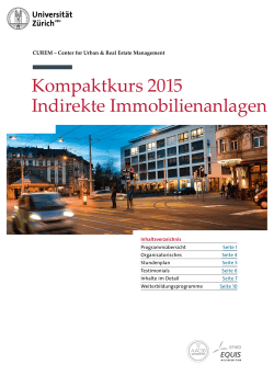 Broschüre Indirekte Immobilienanlagen 2015