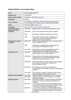 Roland Seifert: Curriculum Vitae