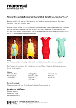 Wiener Designlabel maronski launcht F/S Kollektion „Golden Years“