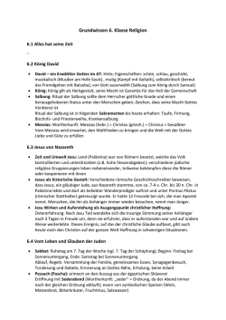 Grundwissen Religion 6. Klasse