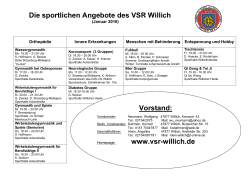 Die sportlichen Angebote des VSR Willich Vorstand: www.vsr