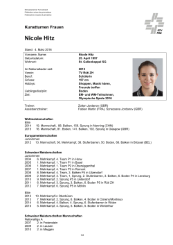 Nicole Hitz - Schweizerischer Turnverband