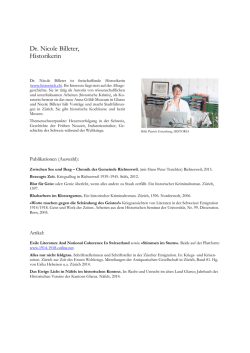 Dr. Nicole Billeter, Historikerin
