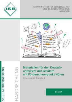 Materialien für den Deutsch-unterricht mit Schülern - ISB