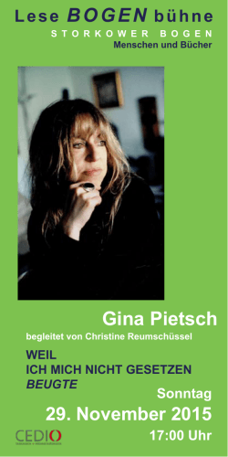 Gina Pietsch Lese BOGEN bühne