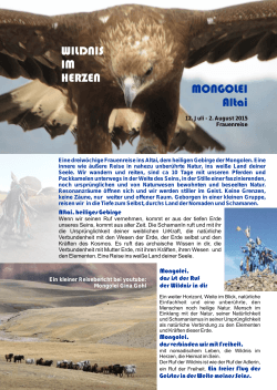 WILDNIS IM HERZEN MONGOLEI Altai