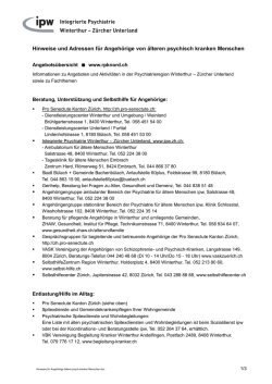 Hinweise f&uuml;r Angeh&ouml;rige von &auml;lteren psychisch kranken Menschen