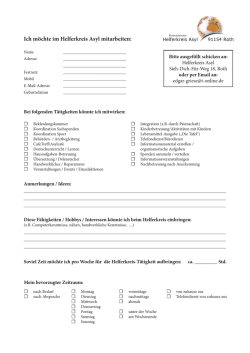 Ich m&ouml;chte im Helferkreis Asyl mitarbeiten: