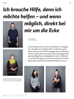 Ich brauche Hilfe, denn ich m&ouml;chte helfen &ndash; und wenn m&ouml;glich