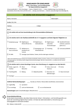 Ich m&ouml;chte mich ehrenamtlich engagieren