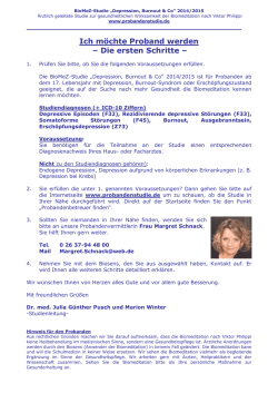 Ich m&ouml;chte Proband werden &ndash; Die ersten Schritte