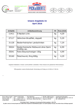 Unsere Angebote im April 2016 11411 S