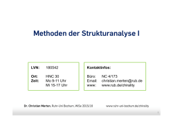 Methoden der Strukturanalyse I - Ruhr