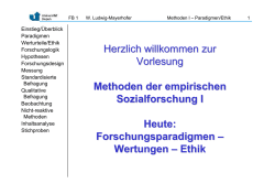 Herzlich willkommen zur Vorlesung Methoden der empirischen