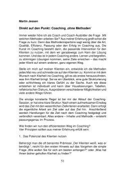 Direkt auf den Punkt: Coaching ‚ohne Methoden