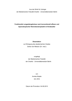 Aus der Klinik für Urologie - Dissertationen Online an der FU Berlin