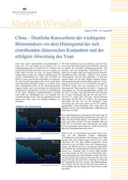 China – Deutliche Kursverluste der wichtigsten Börsenindizes vor