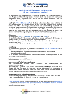 Interkulturelle Erfahrungen als Ressource f&uuml;r den Beruf nutzbar