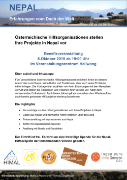 Österreichische Hilfsorganisationen stellen ihre Projekte in Nepal