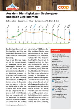 Schwenden &ndash; Seebergsee &ndash; Gubi &ndash; Zweisimmen 15 km