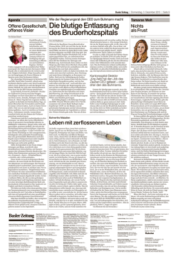 DieblutigeEntlassung desBruderholzspitals