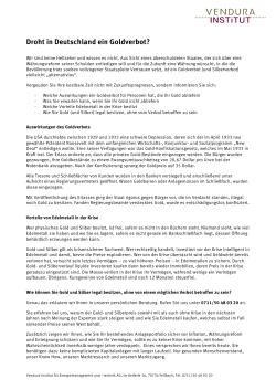 Droht in Deutschland ein Goldverbot?