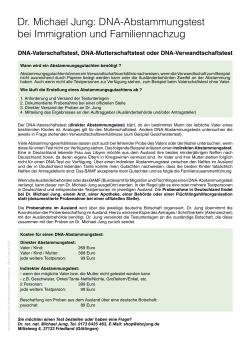 Dr. Michael Jung: DNA-Abstammungstest bei Immigration und