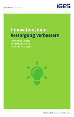 Innovationsfonds Versorgung verbessern