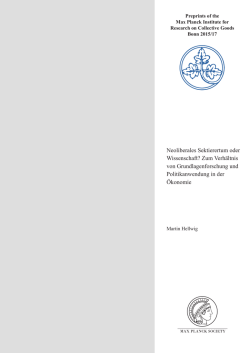 Neoliberales Sektierertum oder Wissenschaft? Zum Verhältnis von