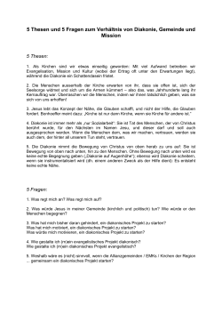 5 Thesen zum Verhältnis von Diakonie und Mission - EMK