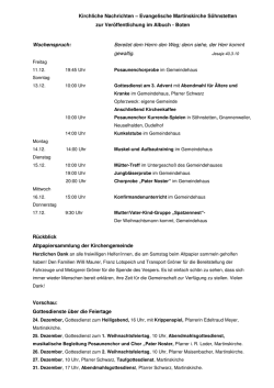 Kirchliche Nachrichten – Evangelische Martinskirche Söhnstetten
