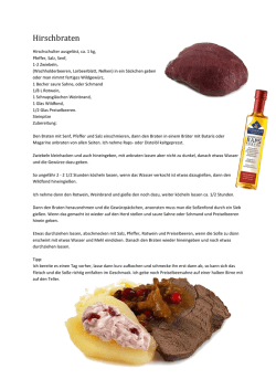 Hirschbraten - unser Wunschgewicht