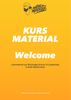 Kursmaterial Welcome