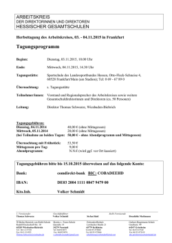Herbsttagung des Arbeitskreises Hessischer