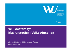 WU Masterday: Masterstudium Volkswirtschaft