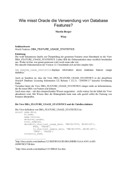 Wie misst Oracle die Verwendung von Database Features?