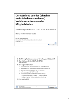 Der Abschied von der (ohnehin meist falsch verstandenen