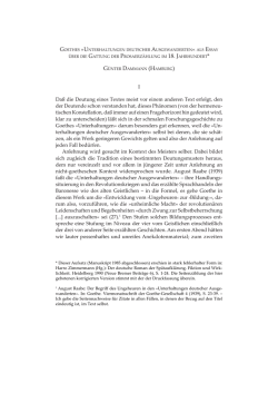 I Da&szlig; die Deutung eines Textes meist vor einem anderen Text