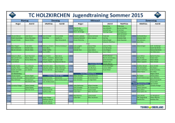 TC HOLZKIRCHEN Jugendtraining Sommer 2015
