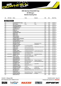 Startliste Seeding Run iXS German Downhill Cup