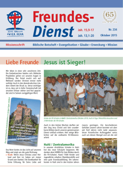 Jesus ist Sieger! Liebe Freunde - Missionswerk Freundes