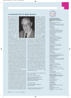 In memoriam Prof. Dr. Walter Rummel
