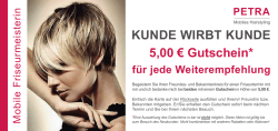 KUNDE WIRBT KUNDE 5,00 € Gutschein - petra