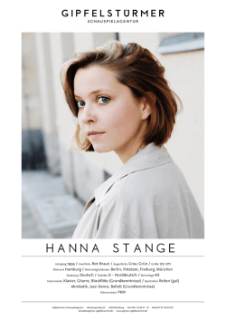HANNA STANGE - Schauspielagentur Gipfelst&uuml;rmer