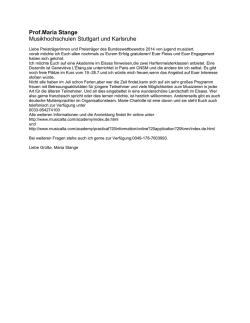 Prof.Maria Stange Musikhochschulen Stuttgart und