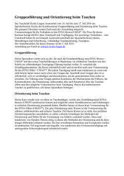 Gruppenf&uuml;hrung und Orientierung beim Tauchen