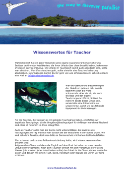 Wissenswertes für Taucher