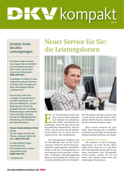 Neuer Service f&uuml;r Sie: die Leistungslotsen